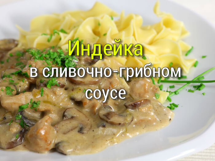 indejka-v-slivochno-gribnom-souse Куриные грудки с чесноком - Простые рецепты - женский сайт